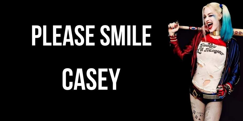 Greetings card с именем, Casey Please smile пожелания быть позитивным Greetings with text for free download 