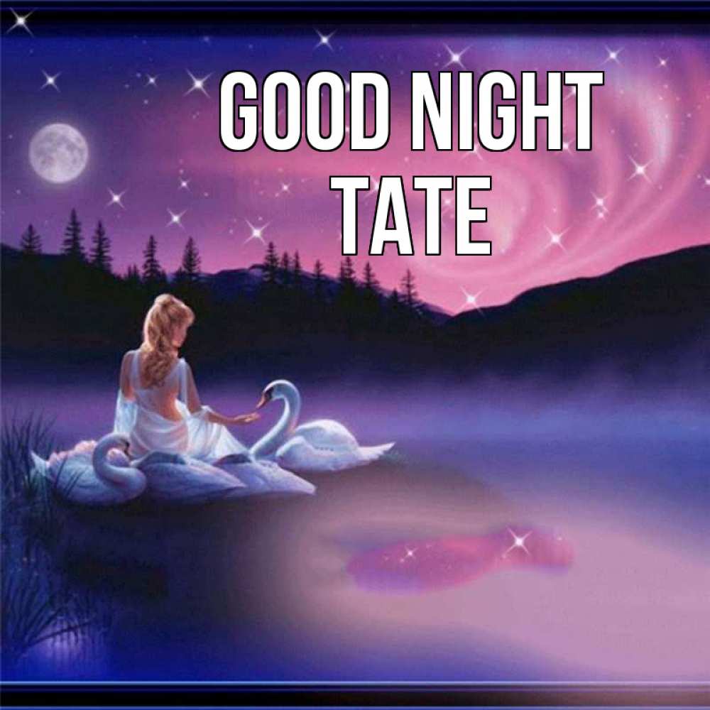 Greetings card с именем, Tate Good night луна Greetings with text for free download 