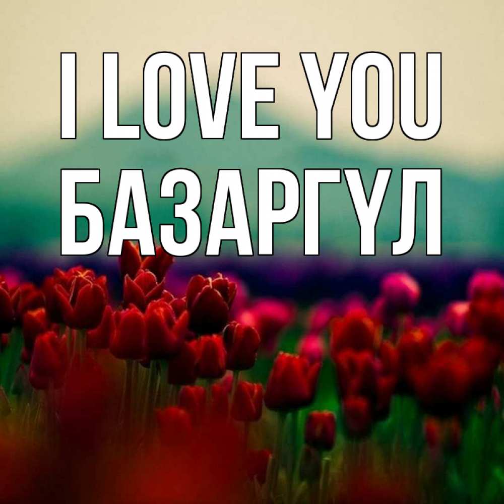 Greetings card с именем, БАЗАРГҮЛ I love you тюльпаны 4 Greetings with text for free download 