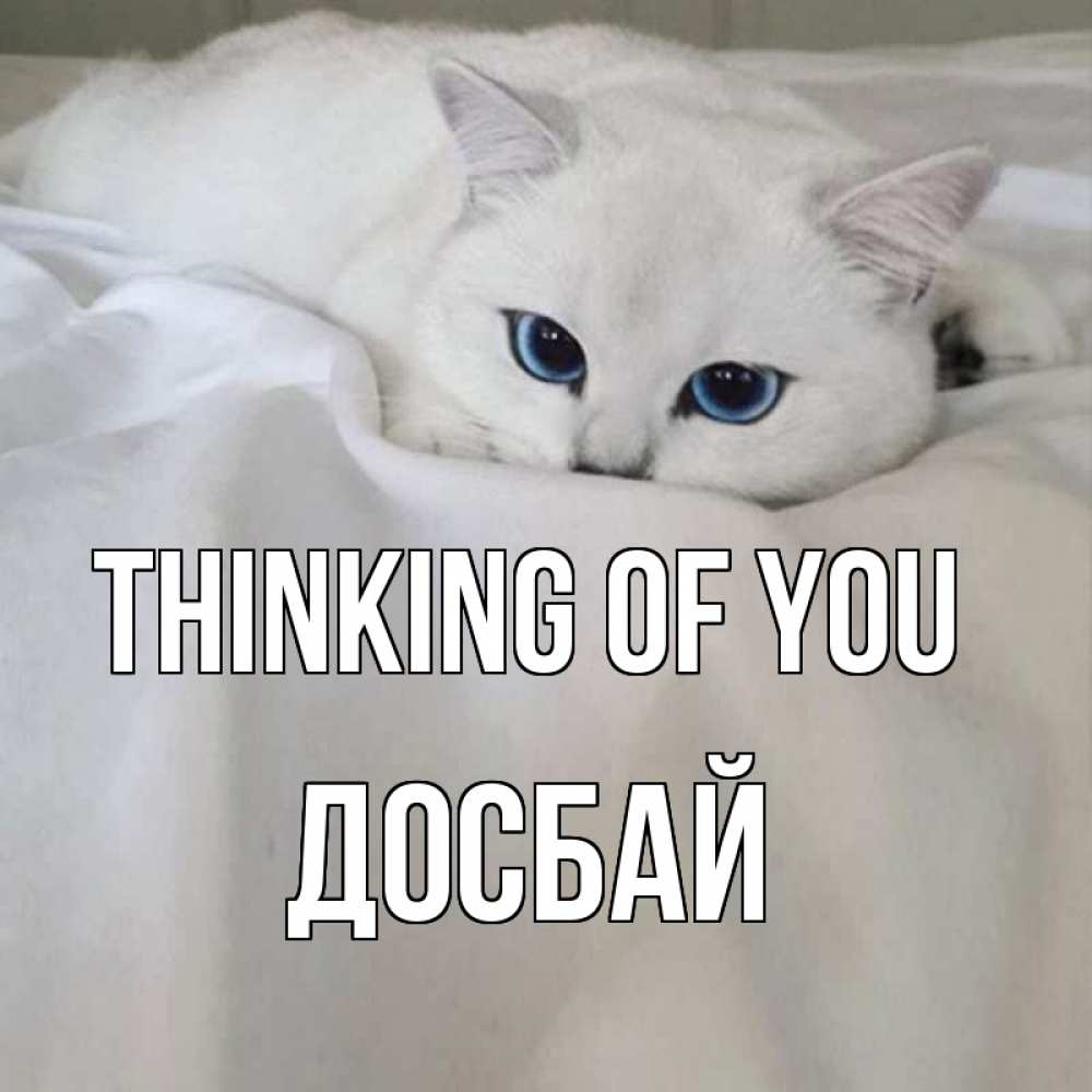 Greetings card с именем, Досбай Thinking of you я очень по тебе скучаю и тоскую Greetings with text for free download 