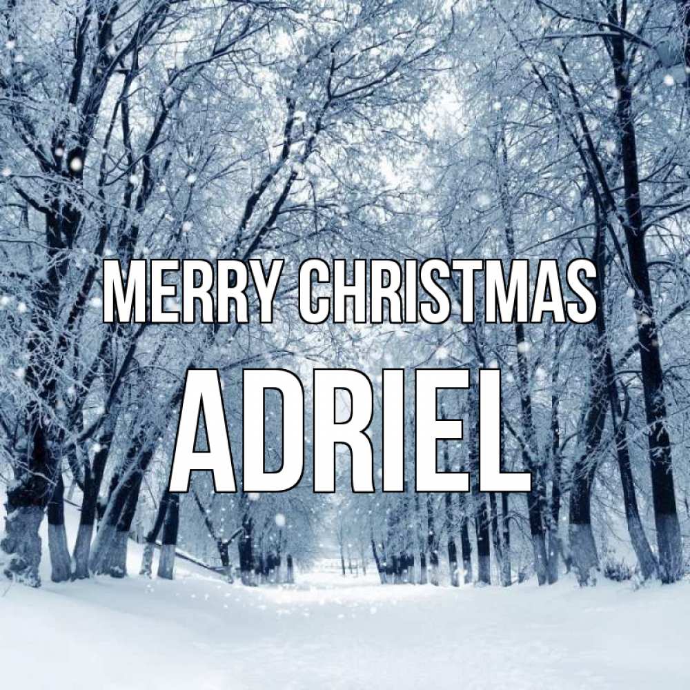 Greetings card с именем, Adriel Merry Christmas снег, лес, парк Greetings with text for free download 