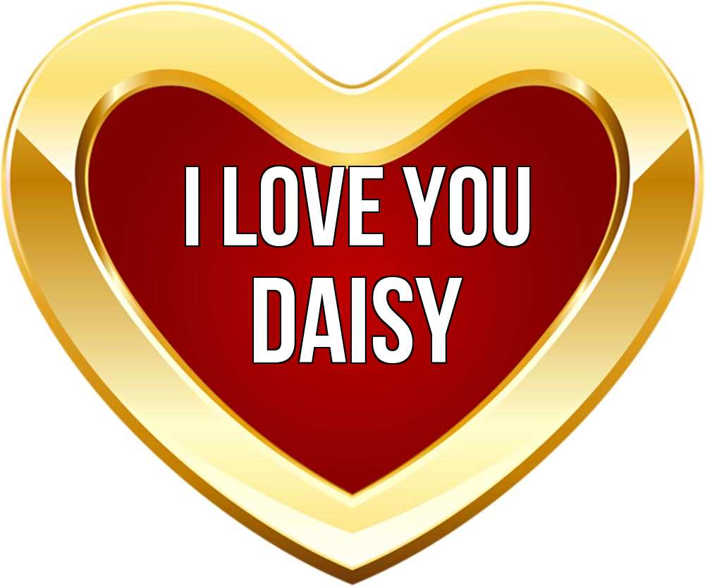 Greetings card с именем, Daisy I love you из краски Greetings with text for free download 