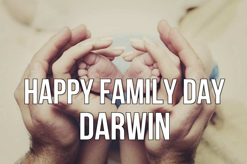 Greetings card с именем, Darwin happy family day Семья, малыш, руки Greetings with text for free download 