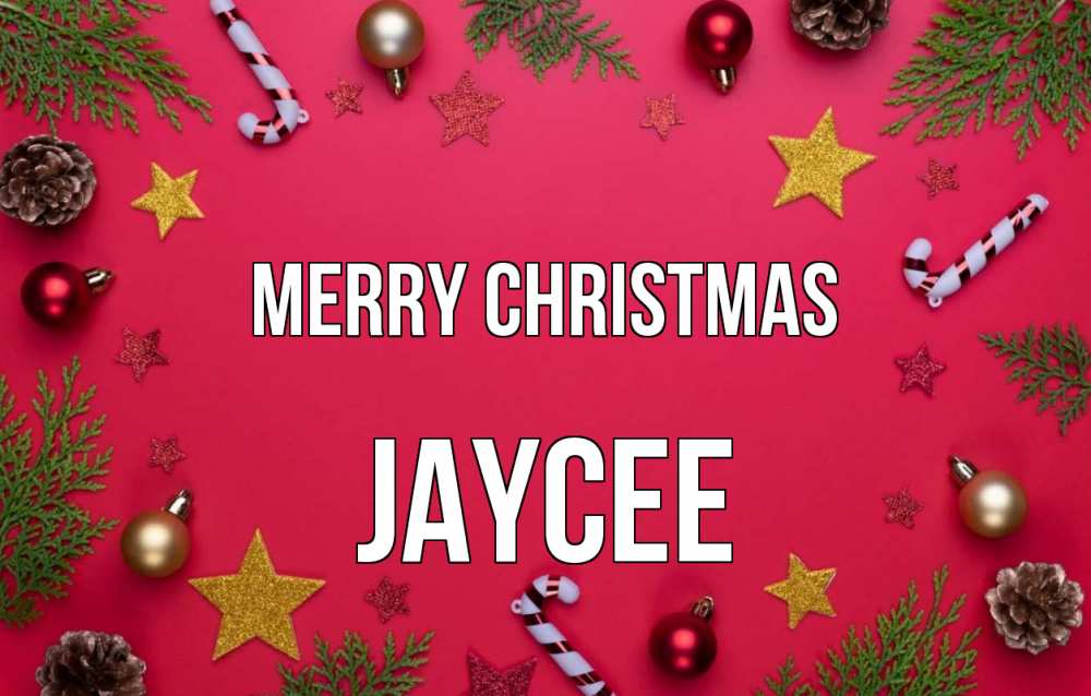 Greetings card с именем, Jaycee Merry Christmas с рождеством Greetings with text for free download 