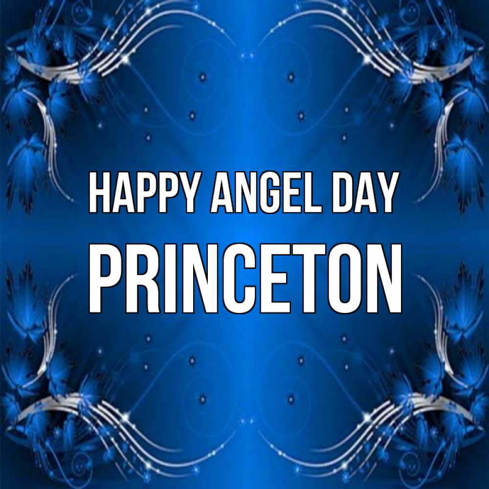 Greetings card с именем, Princeton happy angel day красивая рамочка с узорами Greetings with text for free download 