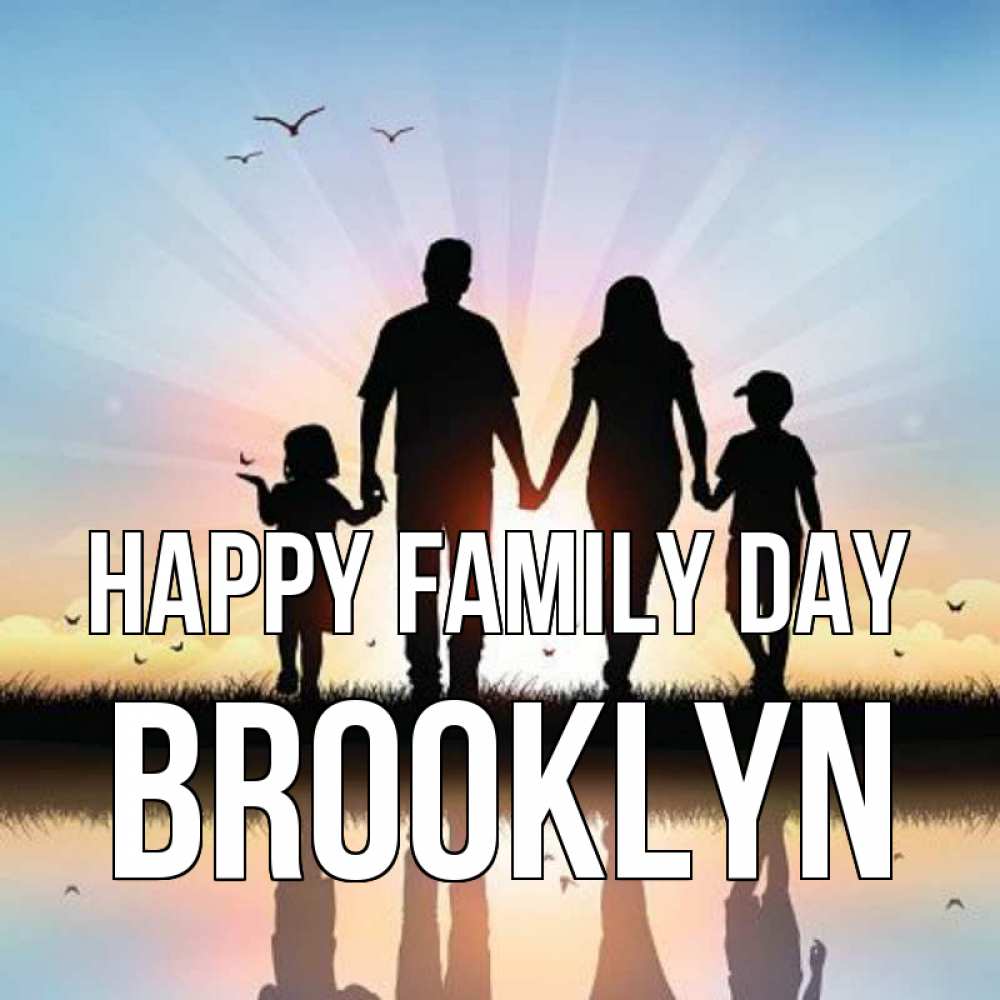 Greetings card с именем, Brooklyn happy family day сын, дочка, мама, папа, море , закат Greetings with text for free download 