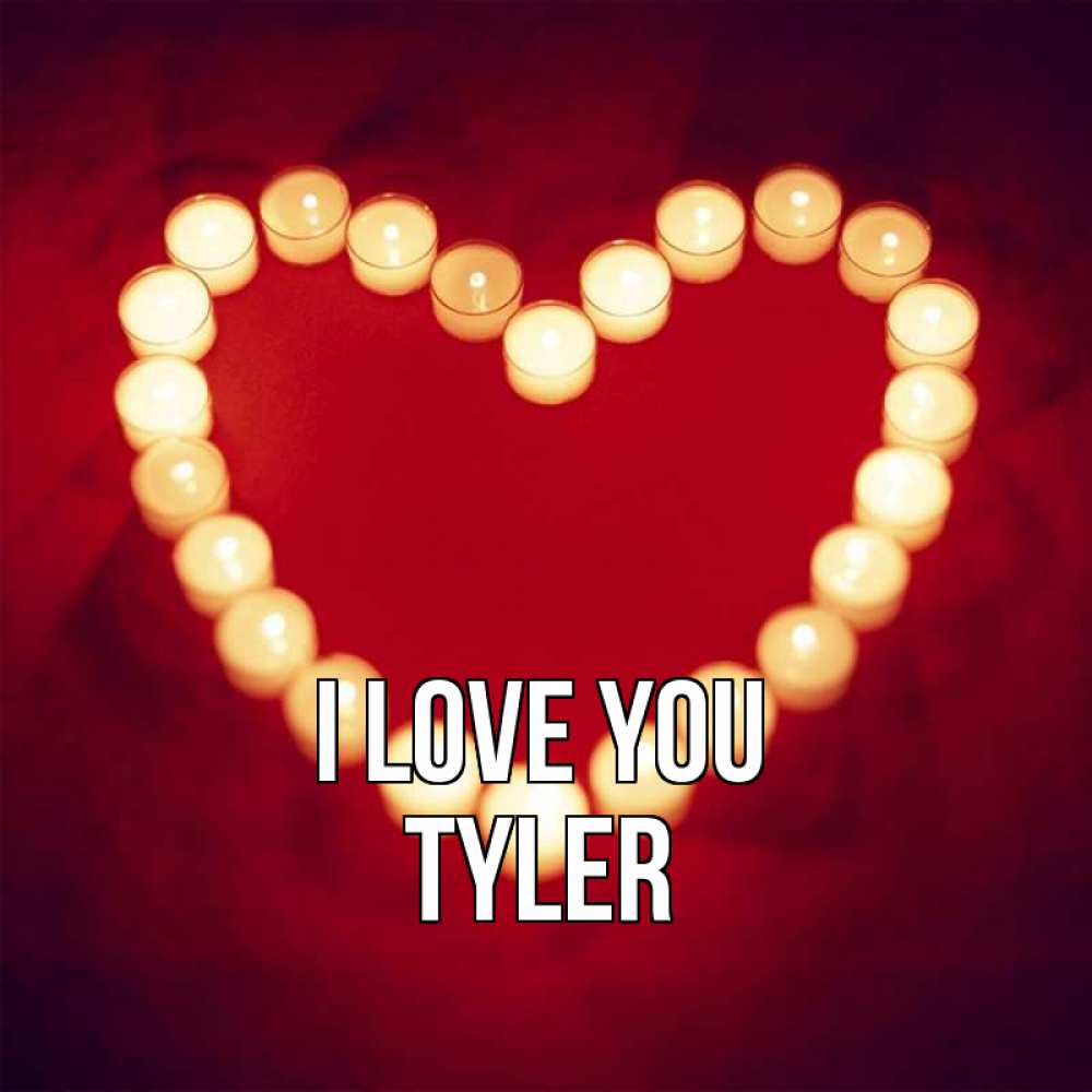 Greetings card с именем, Tyler I love you красота на красном фоне Greetings with text for free download 