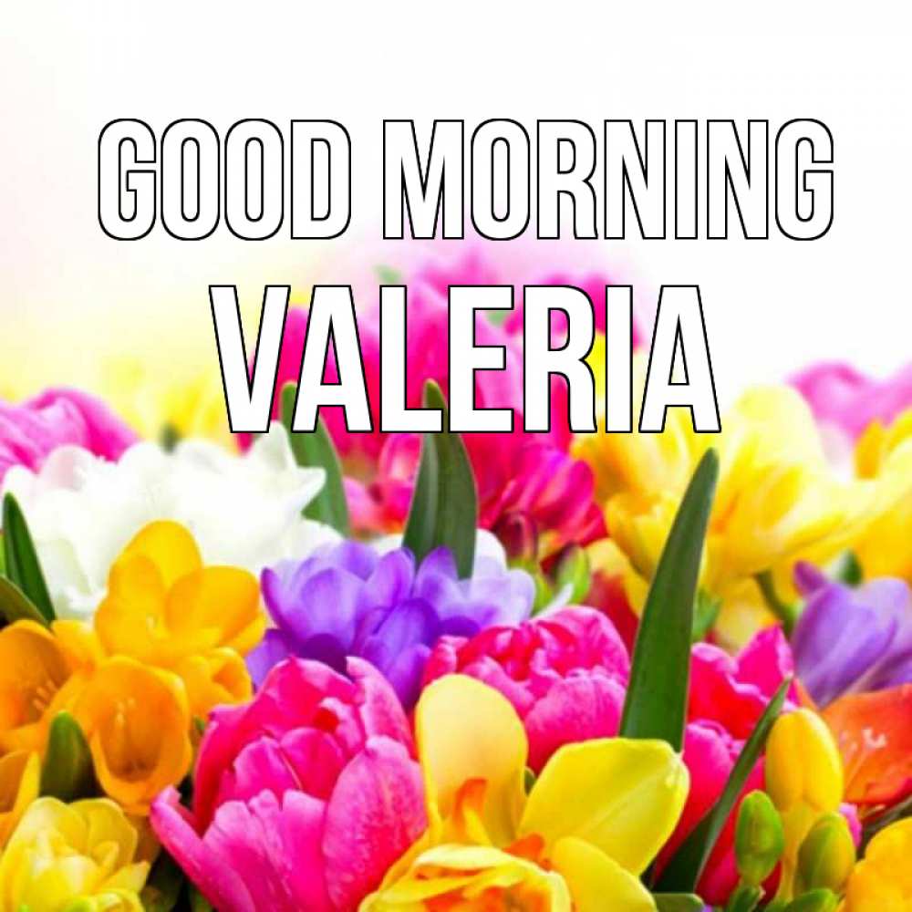 Greetings card с именем, Valeria Good morning создать открытку со свое подписью Greetings with text for free download 