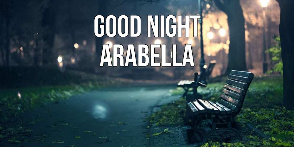 Greetings card с именем, Arabella Good night открытка для пожелания сладких снов Greetings with text for free download 