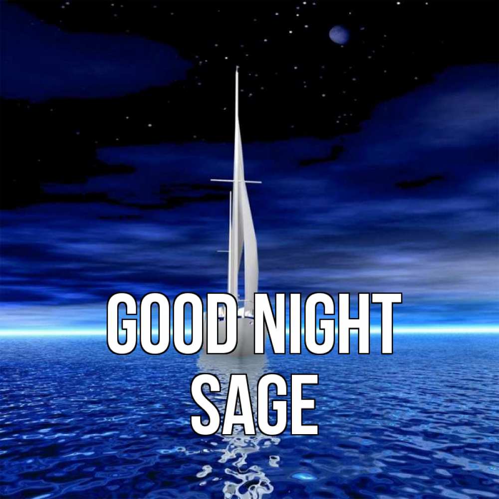 Greetings card с именем, Sage Good night ночью Greetings with text for free download 