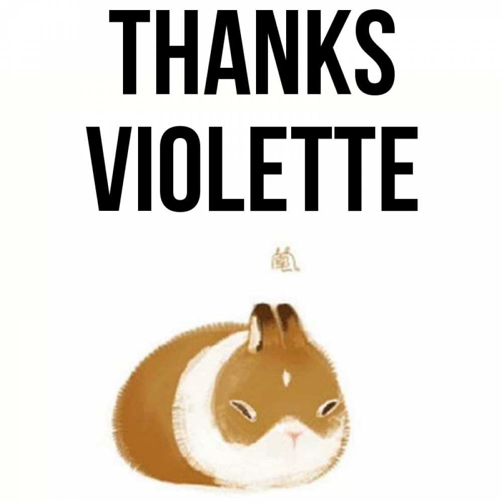Greetings card с именем, Violette Thanks коричнево белый домашний питомец Greetings with text for free download 