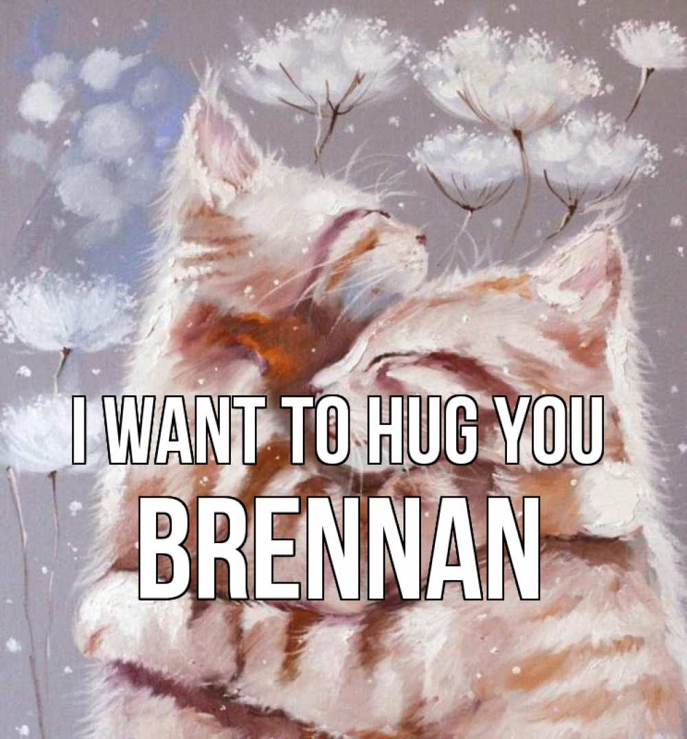Greetings card с именем, Brennan I want to hug you Море и горы Greetings with text for free download 