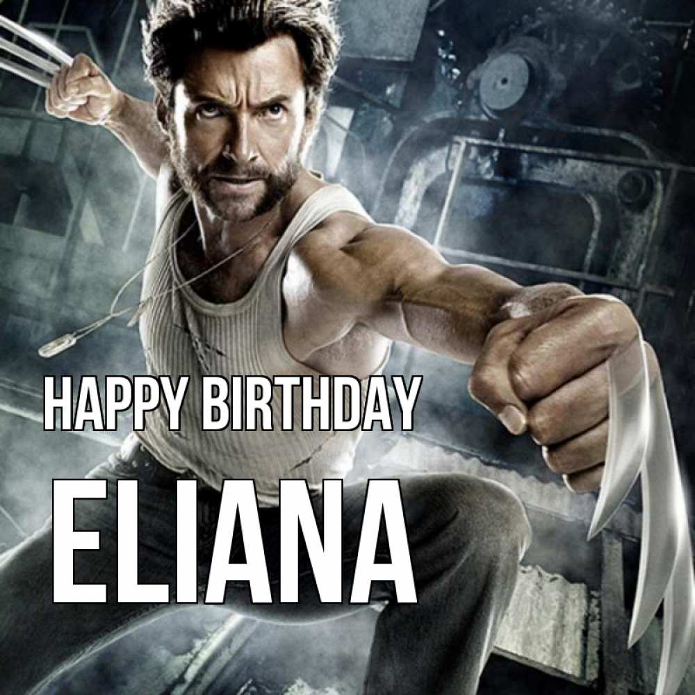 Greetings card с именем, Eliana Happy Birthday супергерой в ярости Greetings with text for free download 