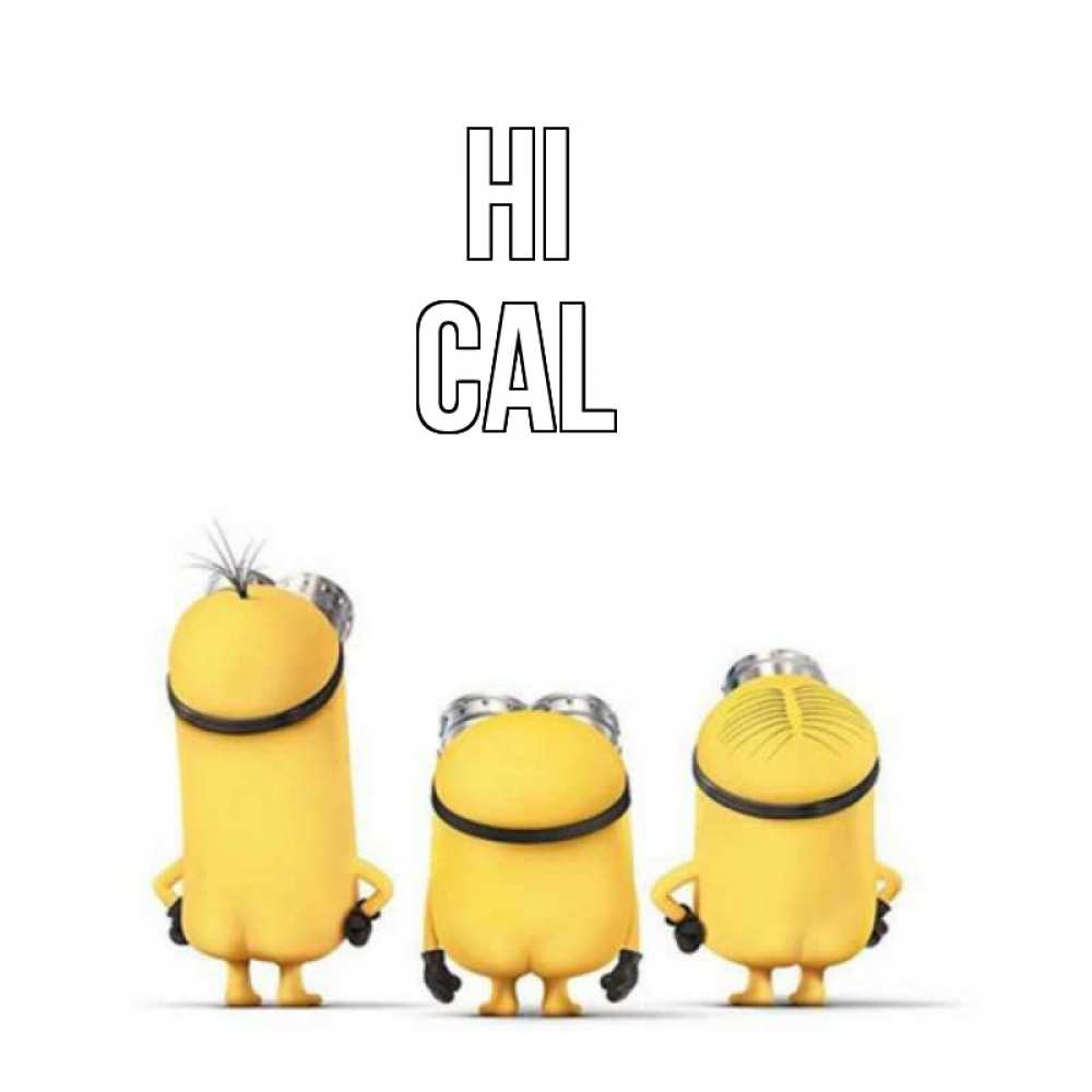 Greetings card с именем, Cal Hi приветики Greetings with text for free download 