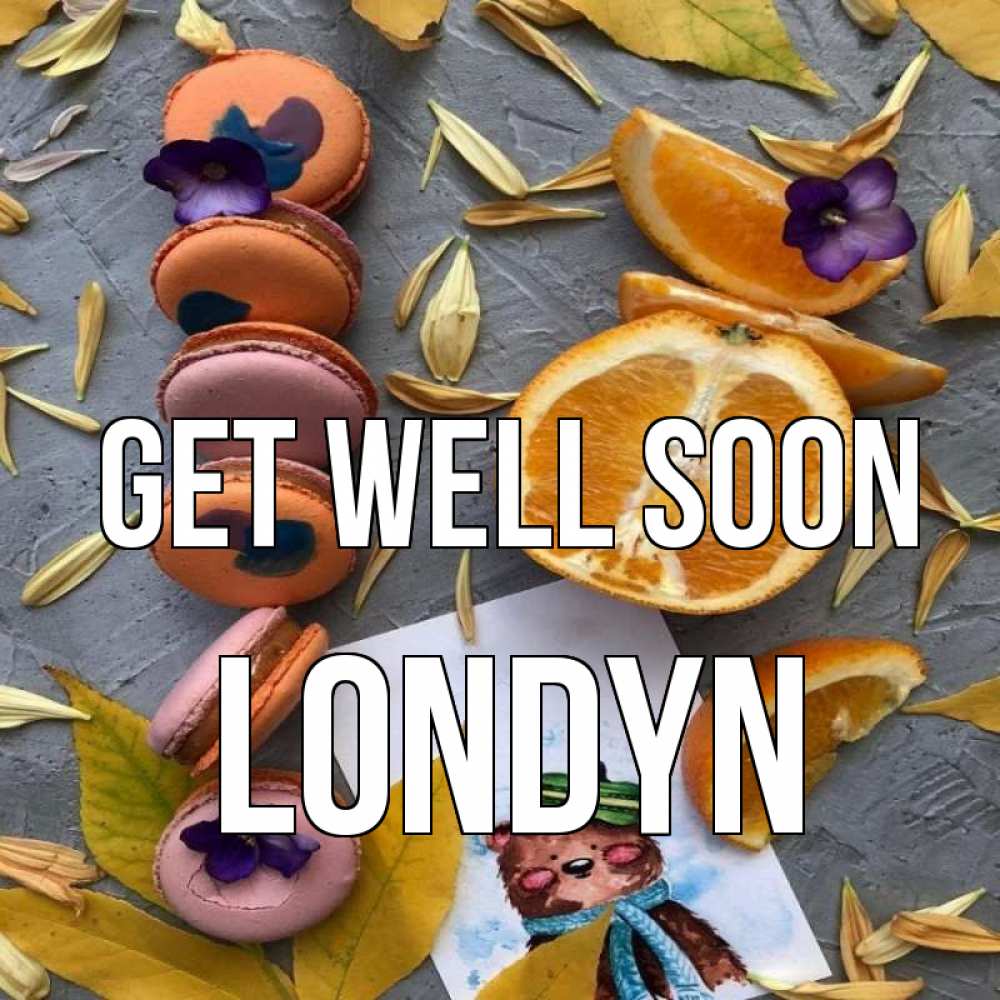 Greetings card с именем, Londyn Get well soon не болейте Greetings with text for free download 