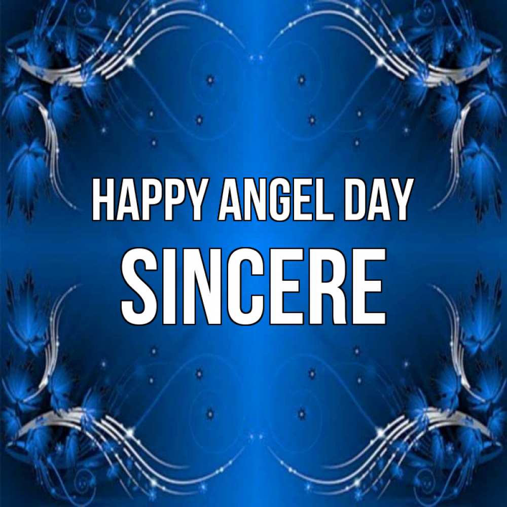 Greetings card с именем, Sincere happy angel day красивая рамочка с узорами Greetings with text for free download 