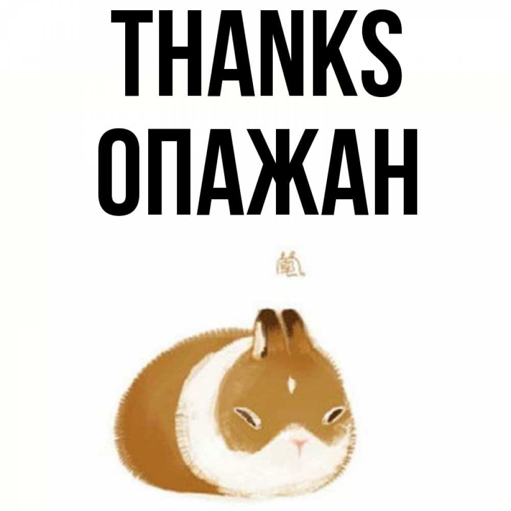 Greetings card с именем, ОПАЖАН Thanks коричнево белый домашний питомец Greetings with text for free download 