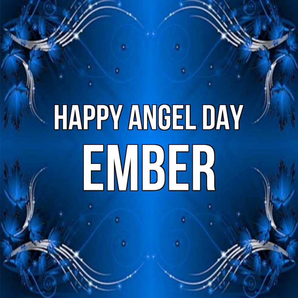 Greetings card с именем, Ember happy angel day красивая рамочка с узорами Greetings with text for free download 