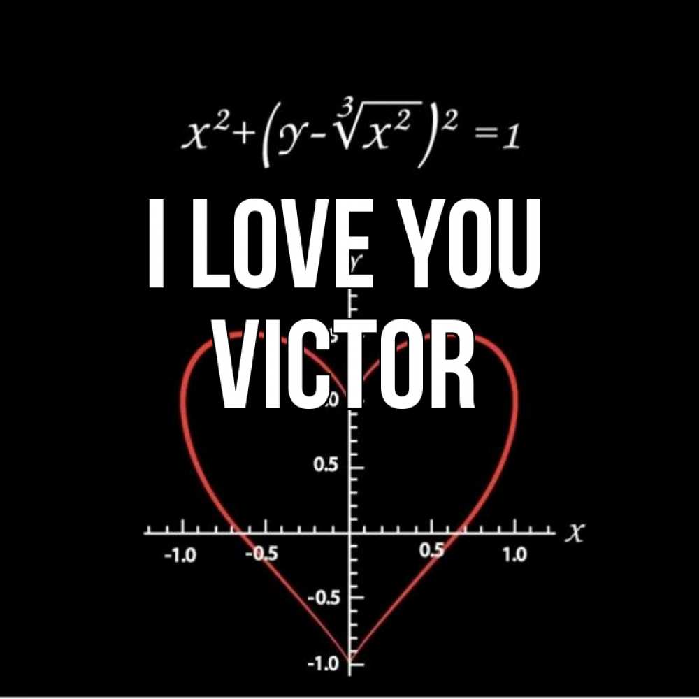 Greetings card с именем, Victor I love you сердечная формула Greetings with text for free download 