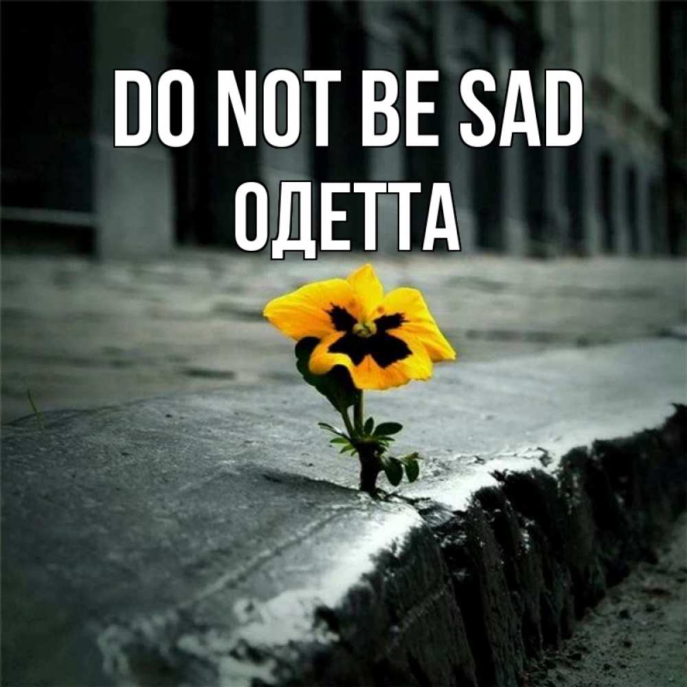 Greetings card с именем, Одетта Do not be sad не сдавайся Greetings with text for free download 