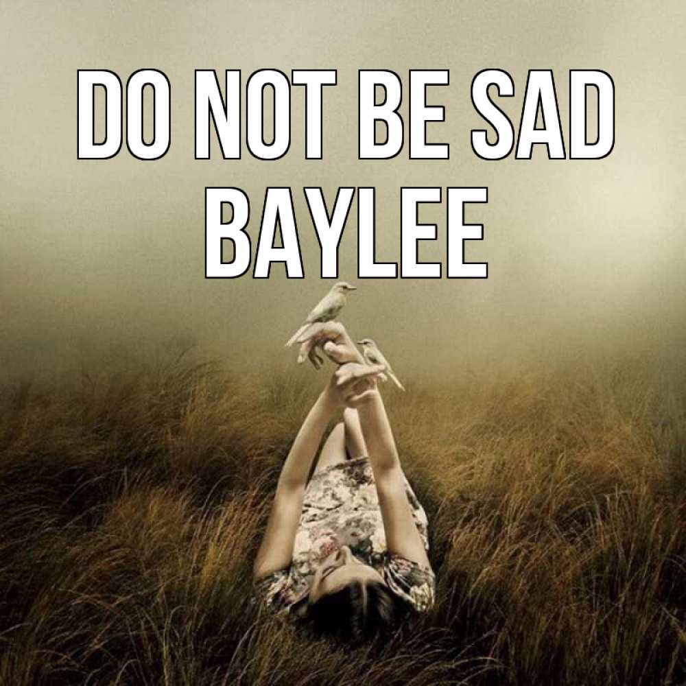 Greetings card с именем, Baylee Do not be sad поле и туман Greetings with text for free download 