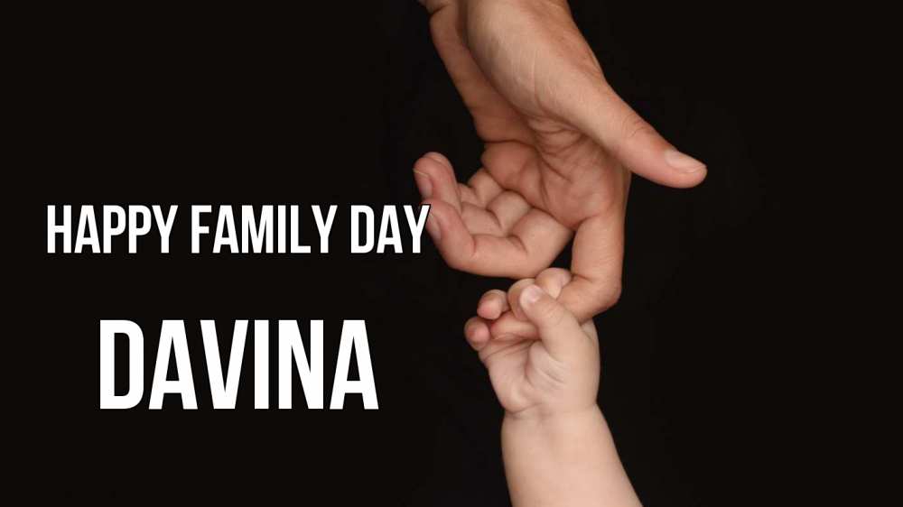 Greetings card с именем, Davina happy family day с днем семьи Greetings with text for free download 