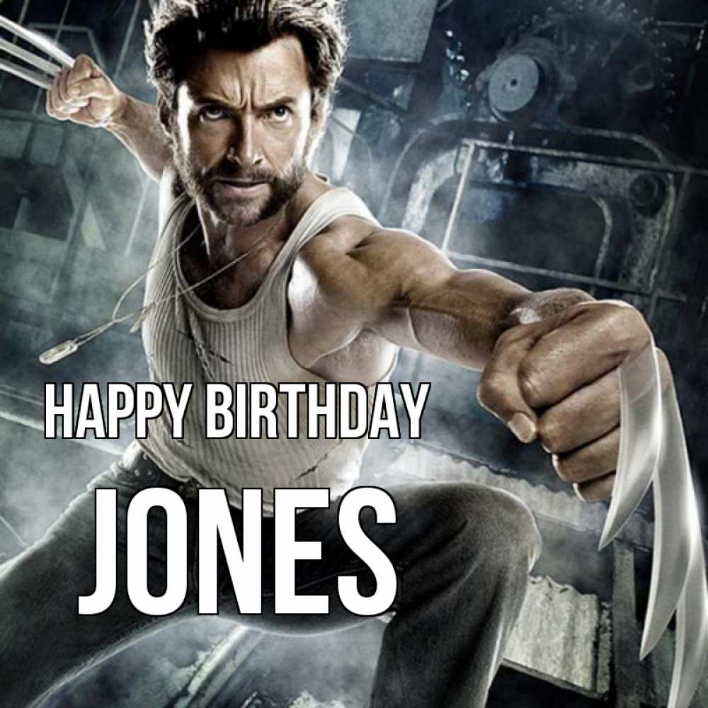 Greetings card с именем, Jones Happy Birthday супергерой в ярости Greetings with text for free download 