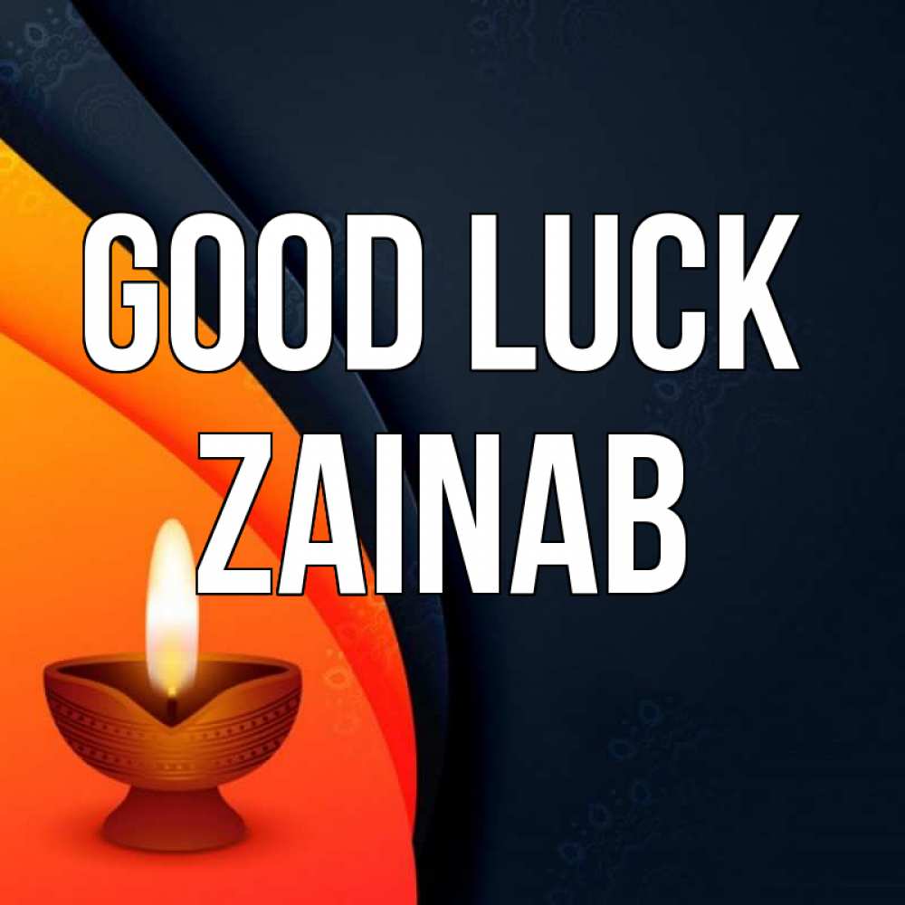Greetings card с именем, Zainab Good luck абстрактный фон Greetings with text for free download 
