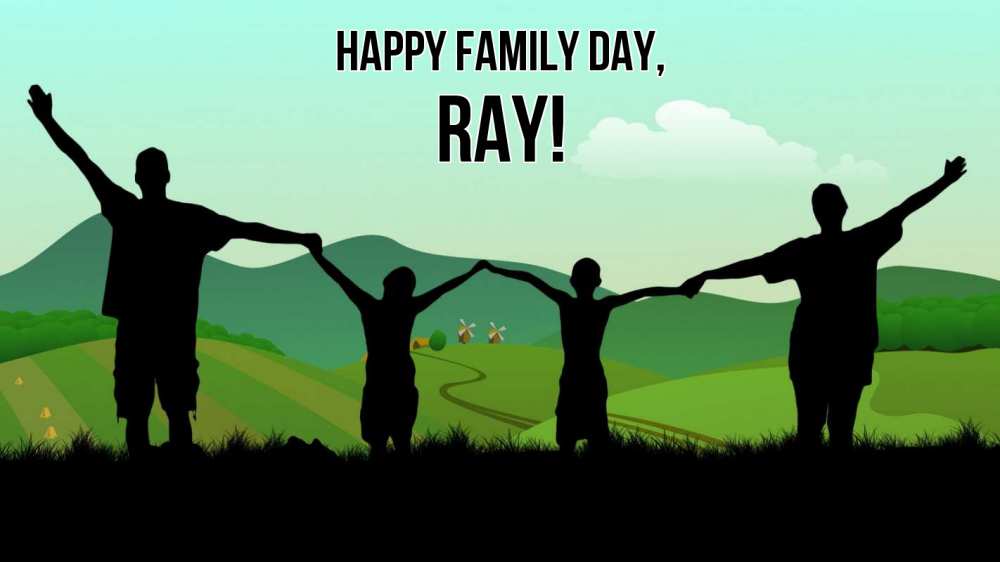 Greetings card с именем, Ray happy family day с днем семьи Greetings with text for free download 