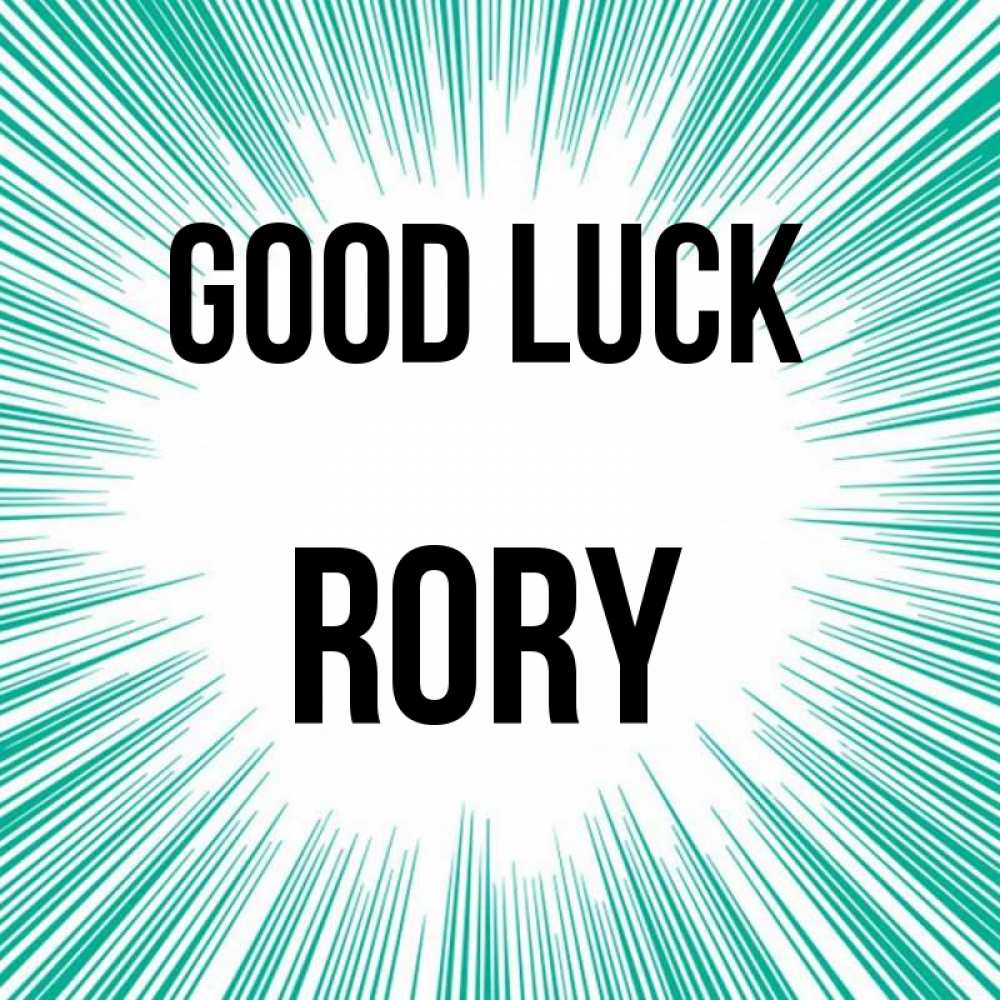 Greetings card с именем, Rory Good luck на удачу Greetings with text for free download 