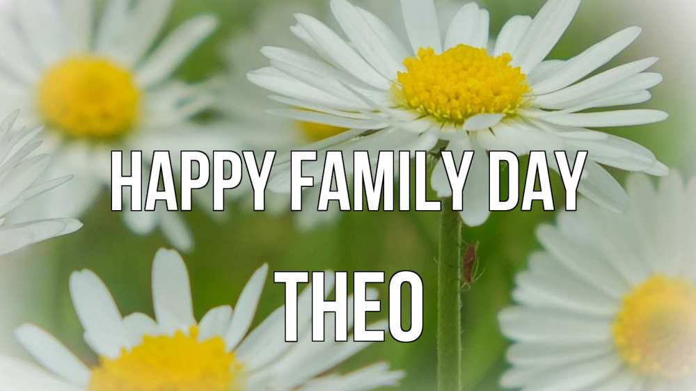 Greetings card с именем, Theo happy family day с днем семьи  1 Greetings with text for free download 