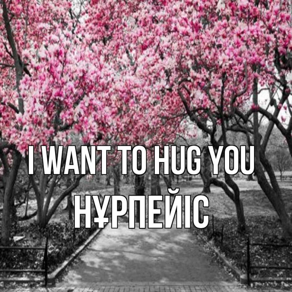 Greetings card с именем, НҰРПЕЙІС I want to hug you обработанное фото Greetings with text for free download 