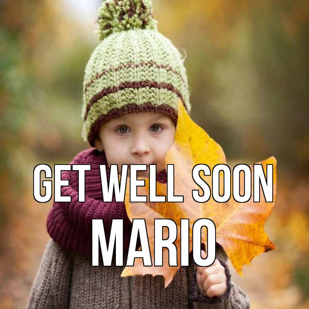 Greetings card с именем, Mario Get well soon дышим свежим воздухом Greetings with text for free download 