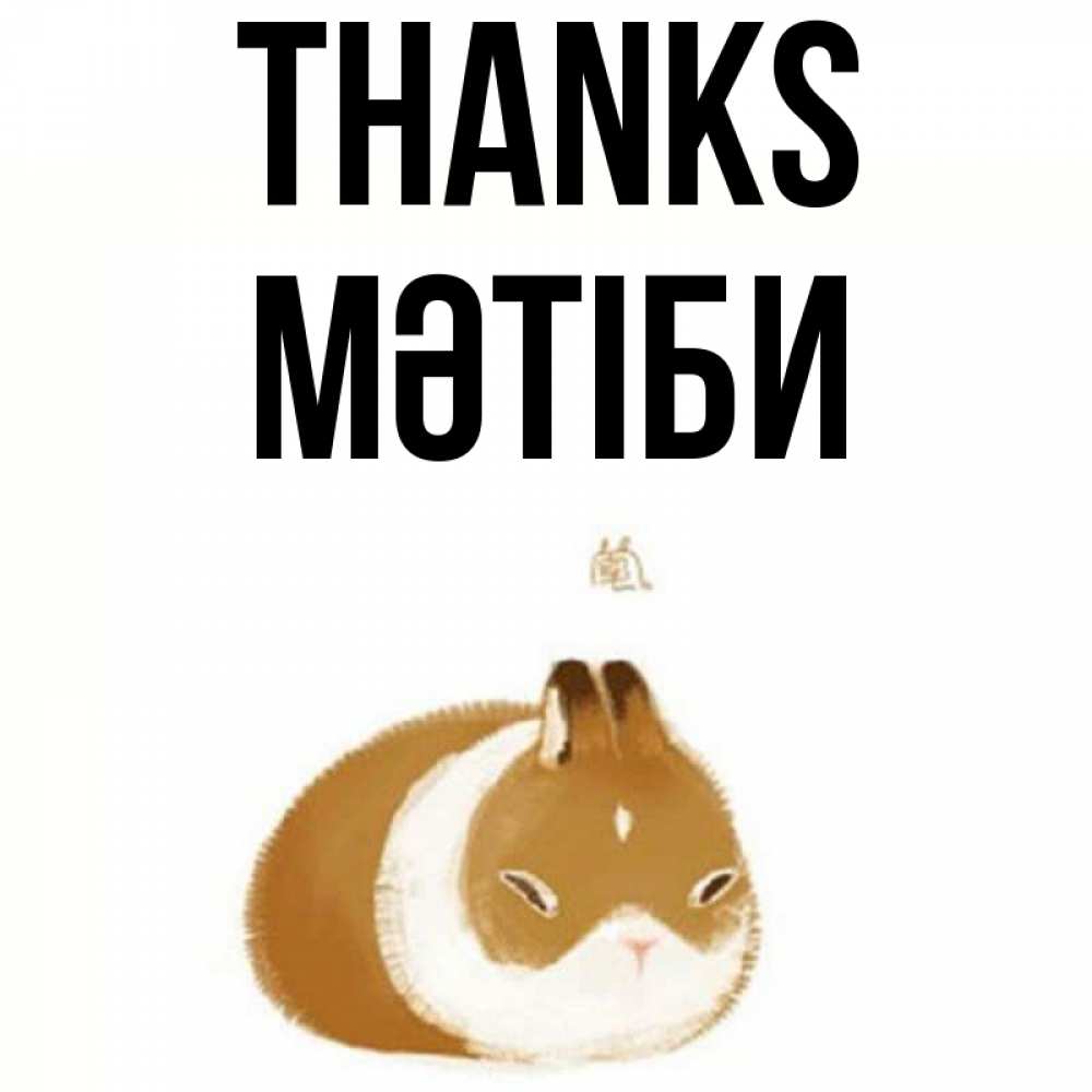 Greetings card с именем, МӘТІБИ Thanks коричнево белый домашний питомец Greetings with text for free download 