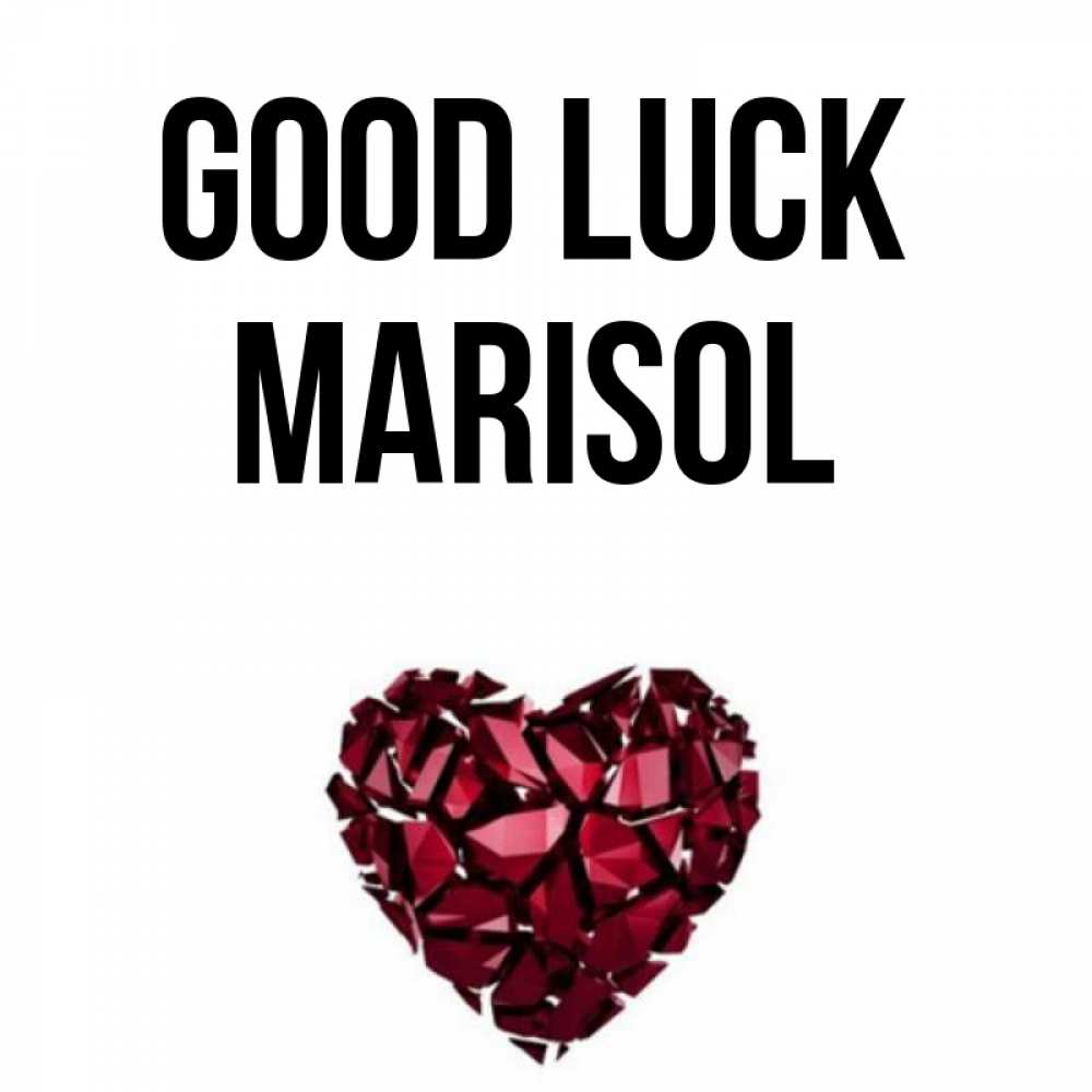 Greetings card с именем, Marisol Good luck бордовое из кристаллов  1 Greetings with text for free download 