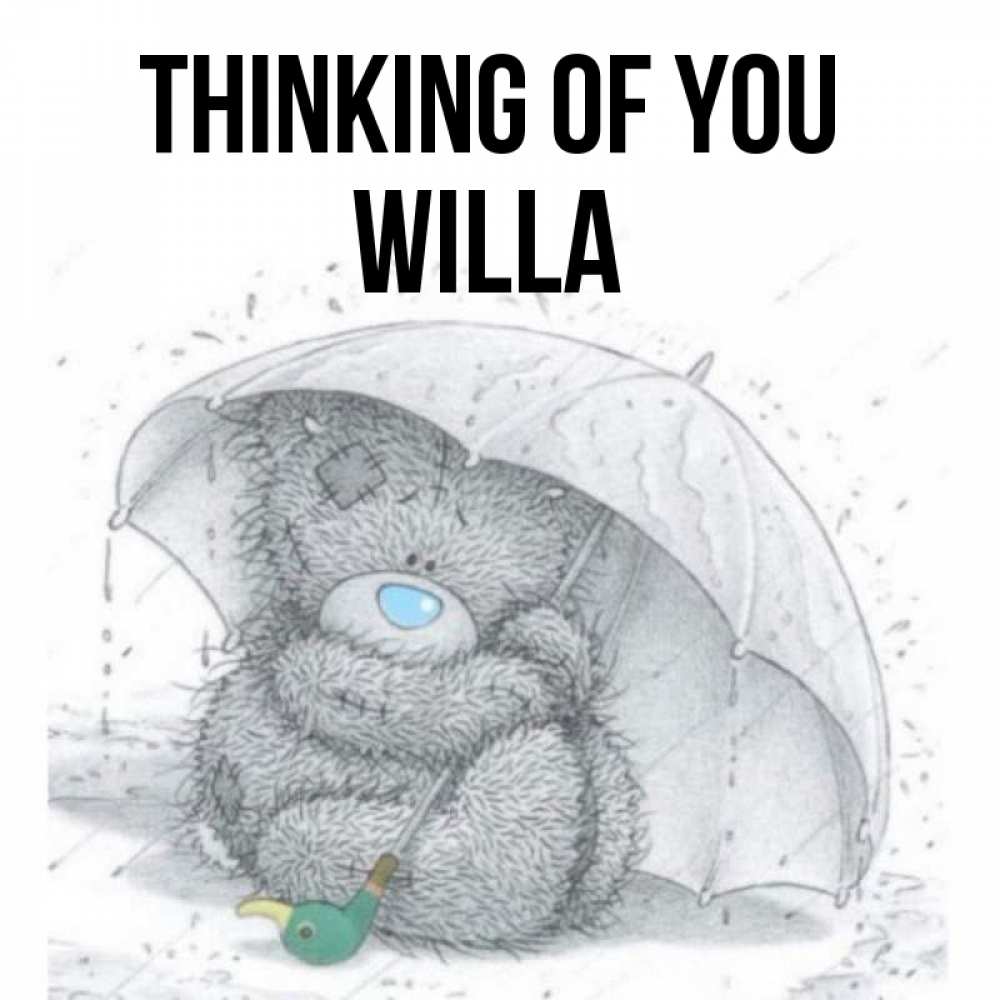 Greetings card с именем, Willa Thinking of you весеннее или осеннее настроение Greetings with text for free download 