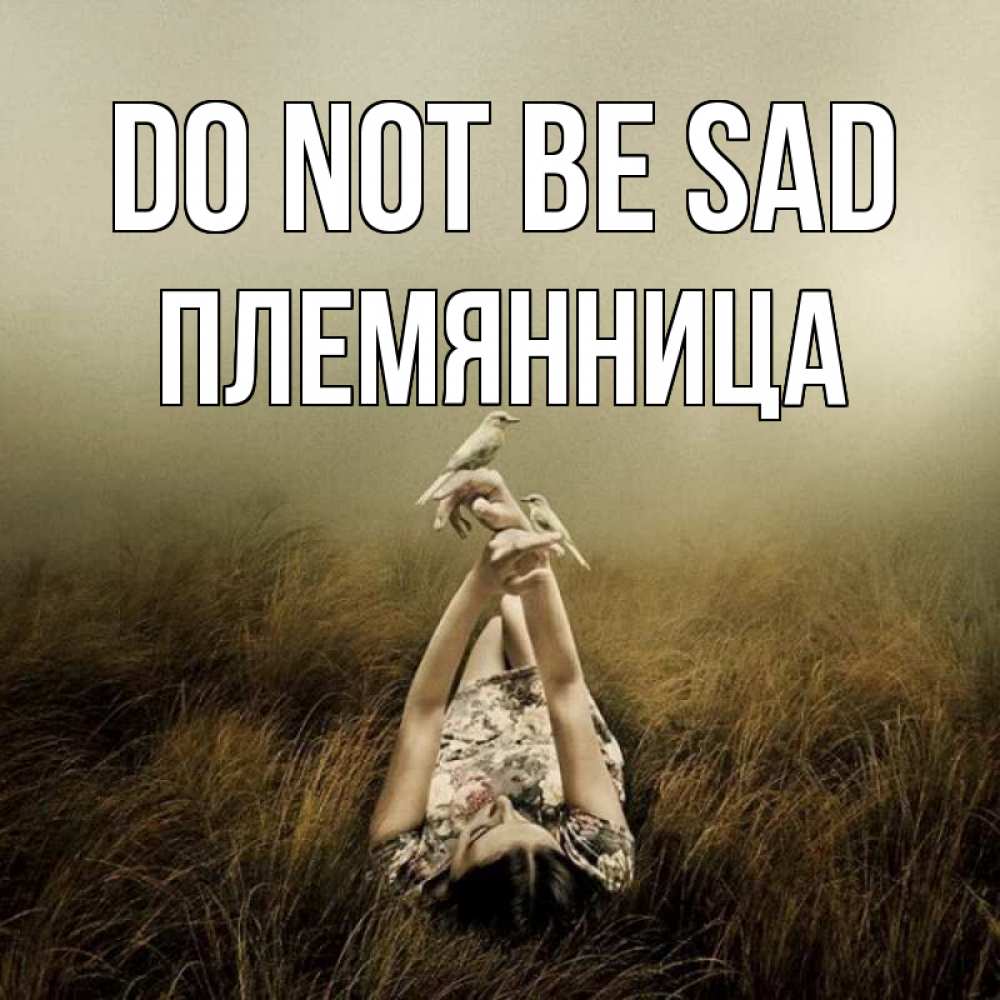 Greetings card с именем, Племянница Do not be sad поле и туман Greetings with text for free download 