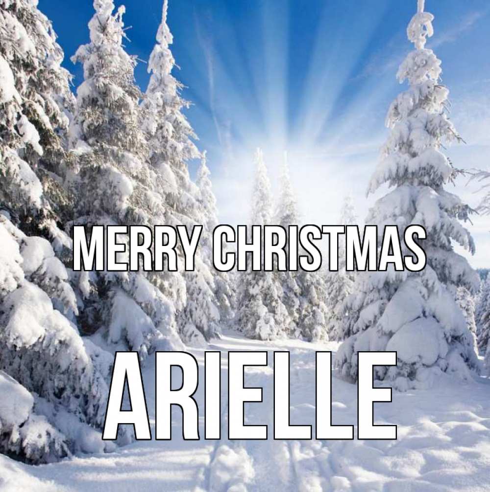 Greetings card с именем, Arielle Merry Christmas зима, лес Greetings with text for free download 