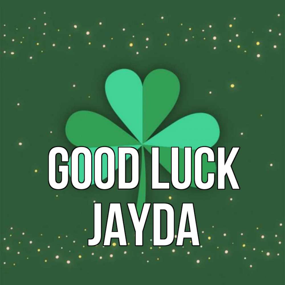 Greetings card с именем, Jayda Good luck лист клевера Greetings with text for free download 