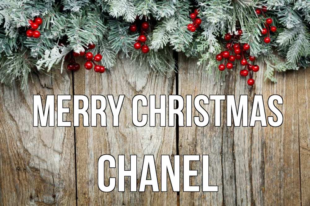 Greetings card с именем, Chanel Merry Christmas с рождеством Greetings with text for free download 