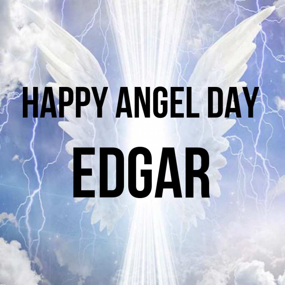 Greetings card с именем, Edgar happy angel day молнии на небе и свет Greetings with text for free download 
