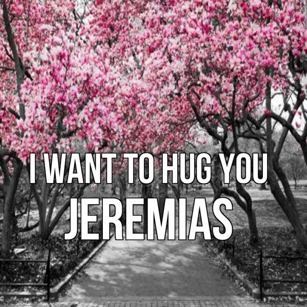 Greetings card с именем, Jeremias I want to hug you обработанное фото Greetings with text for free download 