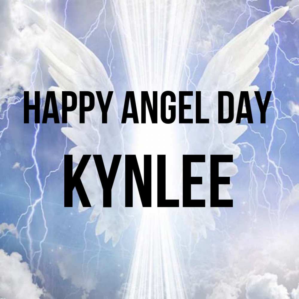 Greetings card с именем, Kynlee happy angel day молнии на небе и свет Greetings with text for free download 