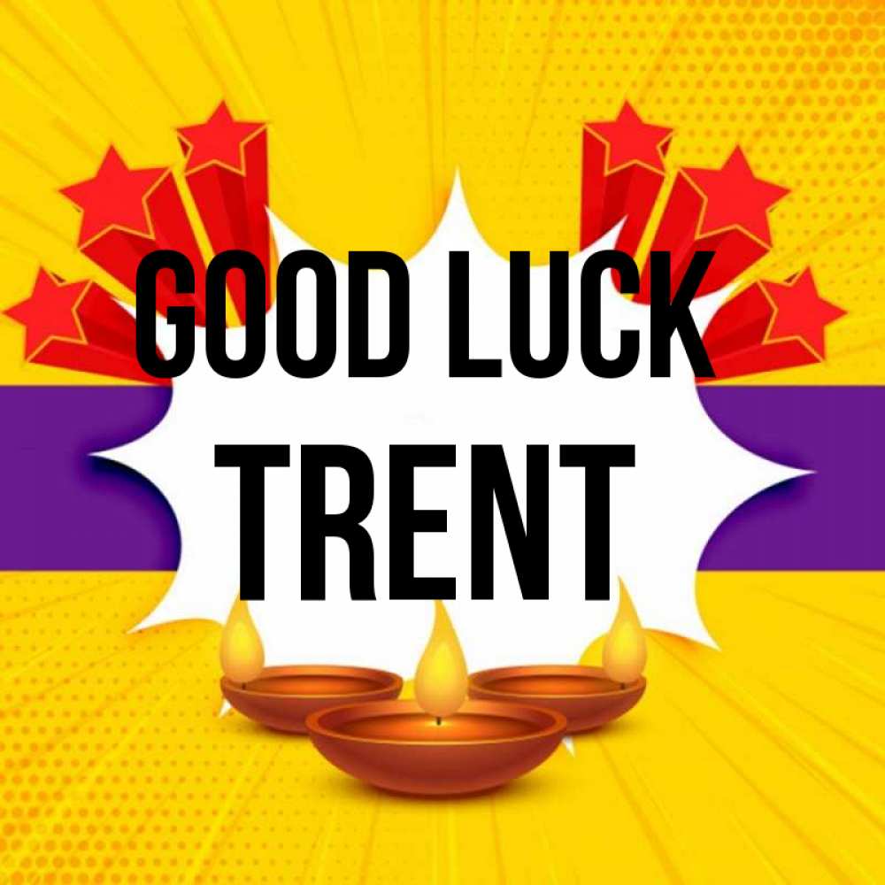 Greetings card с именем, Trent Good luck векторное изображение Greetings with text for free download 