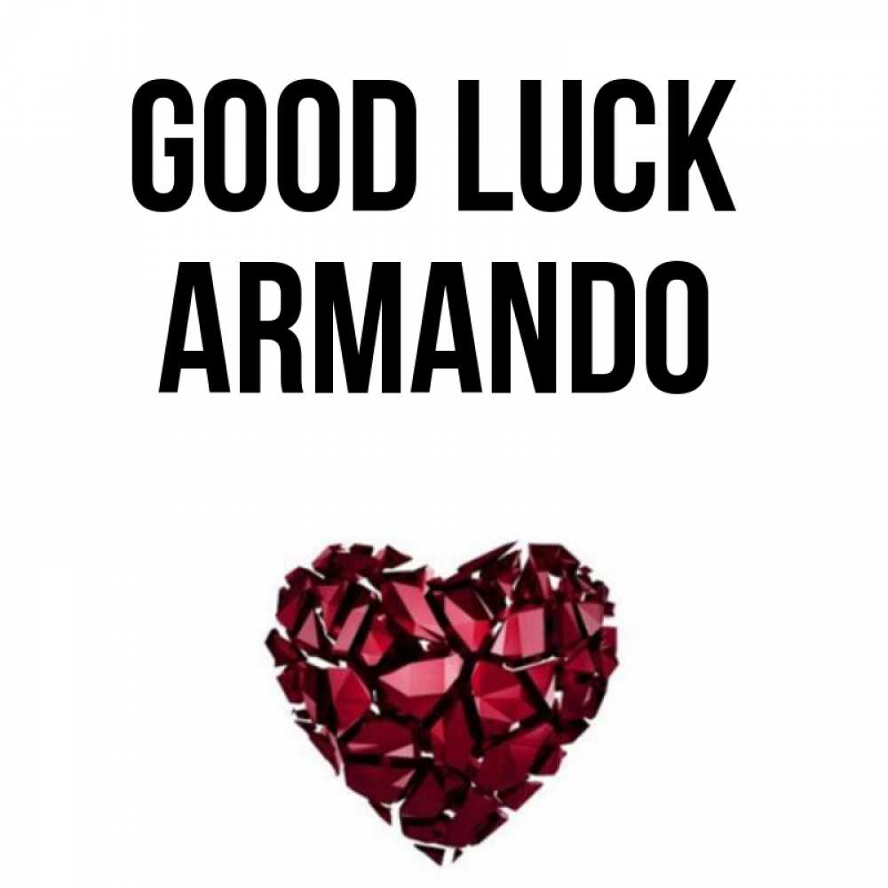 Greetings card с именем, Armando Good luck бордовое из кристаллов  1 Greetings with text for free download 