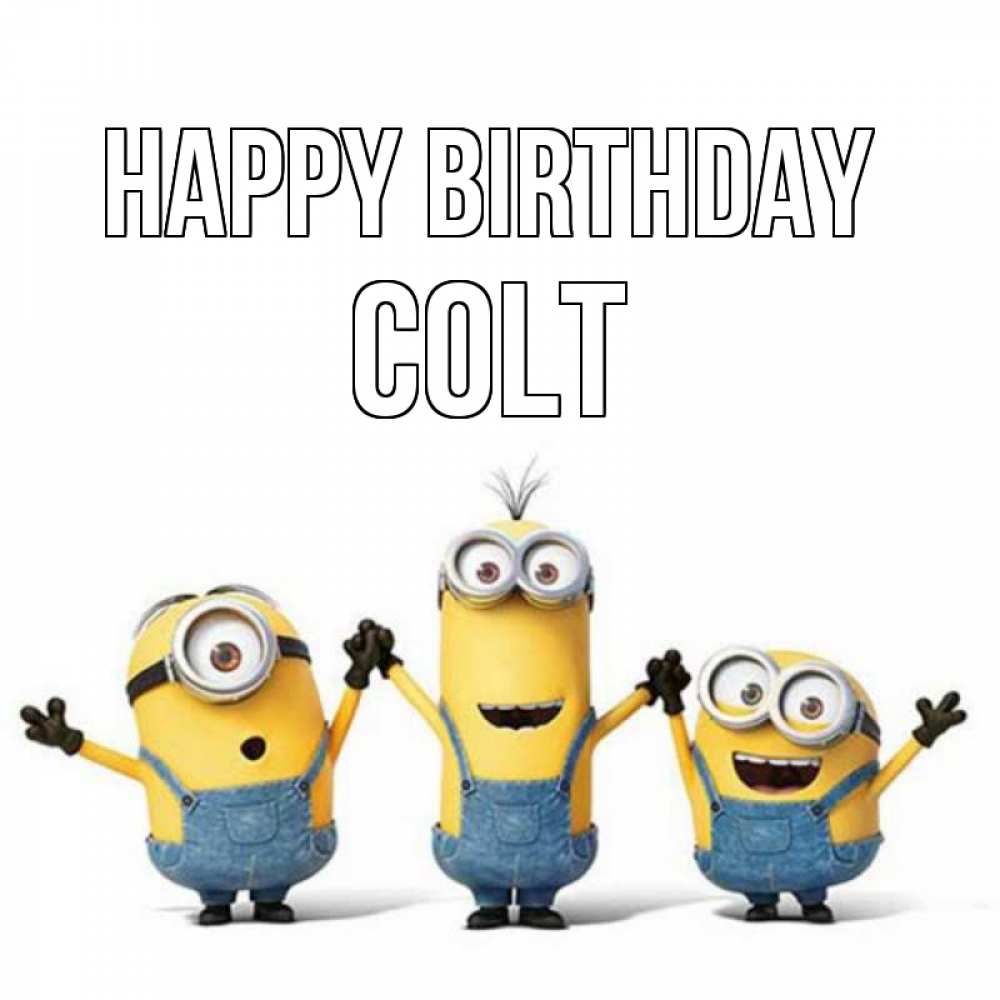 Greetings card с именем, Colt Happy Birthday с днюхой Greetings with text for free download 