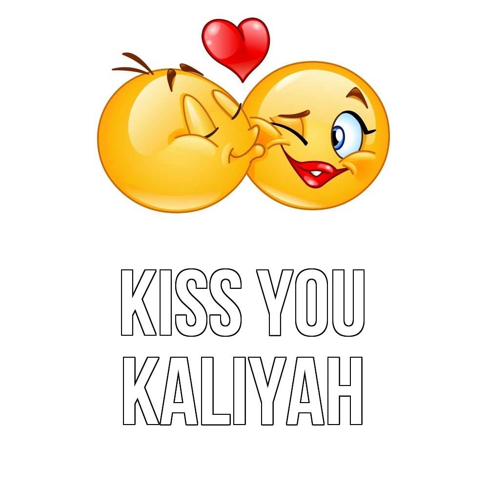 Greetings card с именем, Kaliyah Kiss you губы и белые зубы Greetings with text for free download 