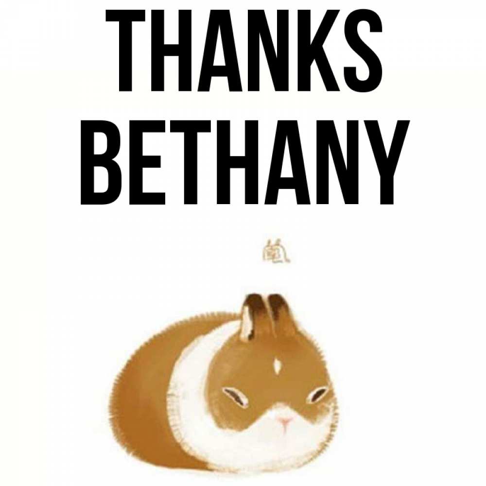 Greetings card с именем, Bethany Thanks коричнево белый домашний питомец Greetings with text for free download 