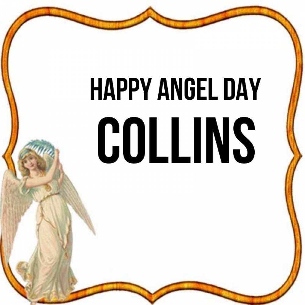 Greetings card с именем, Collins happy angel day рамочка простая Greetings with text for free download 