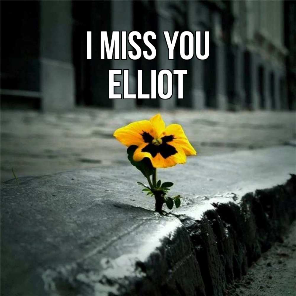 Greetings card с именем, Elliot I miss you надеюсь будет лучше Greetings with text for free download 
